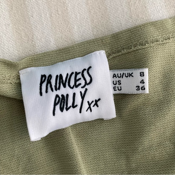 Sage Flutter Sleeve Tie Front Crop Top - Picture 4 of 5